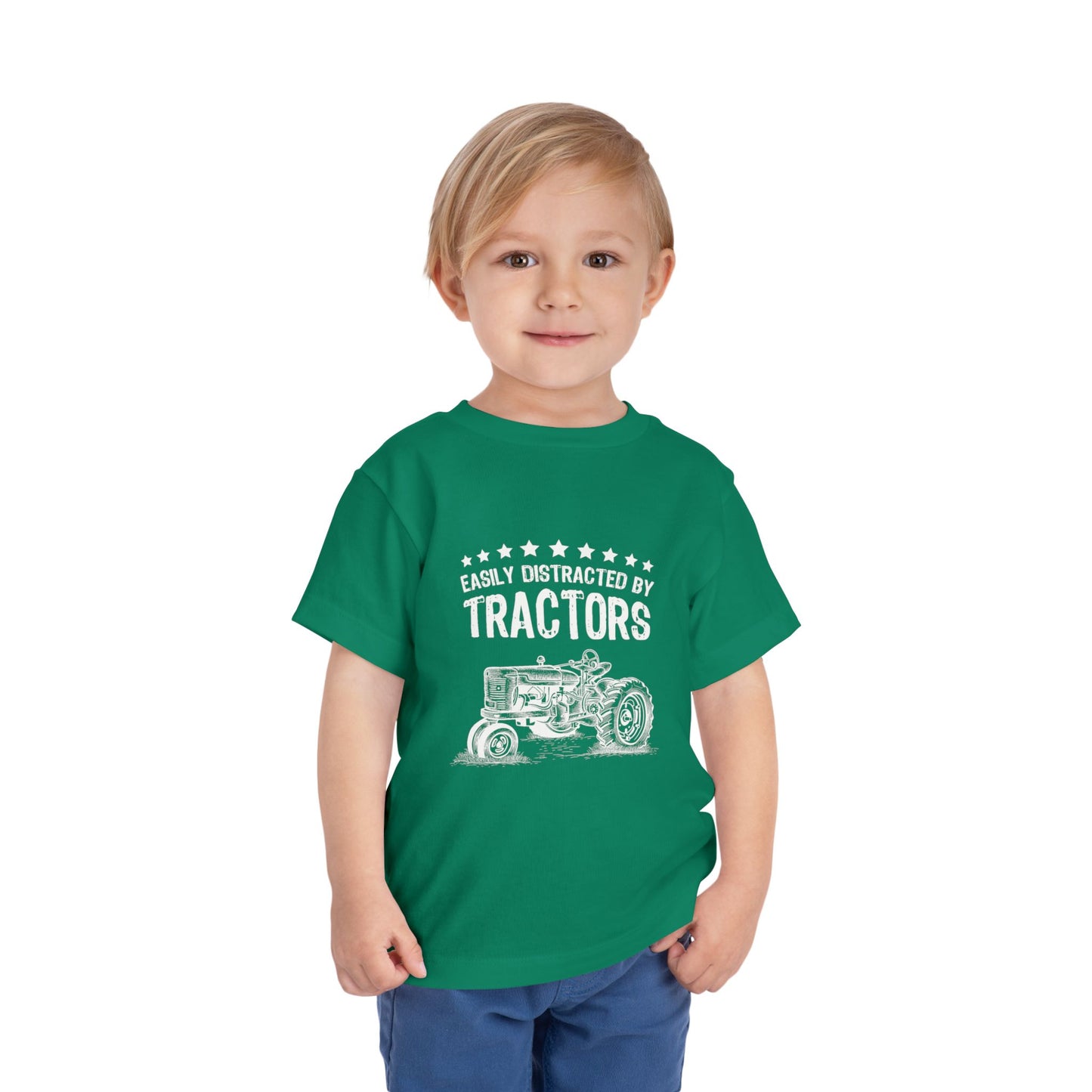 Easily Distracted by Tractors Toddler Tee, Cute Kids Shirt, Farm Theme Clothing, Tractor Lover Gift, Birthday Outfit, Playtime Tee