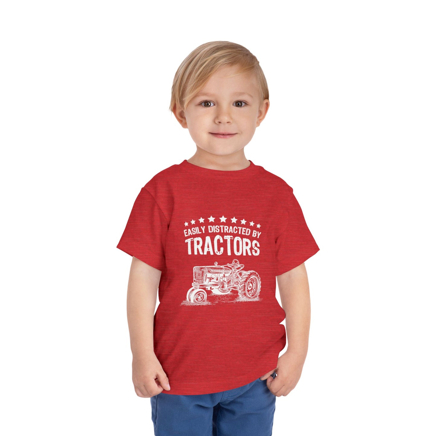 Easily Distracted by Tractors Toddler Tee, Cute Kids Shirt, Farm Theme Clothing, Tractor Lover Gift, Birthday Outfit, Playtime Tee
