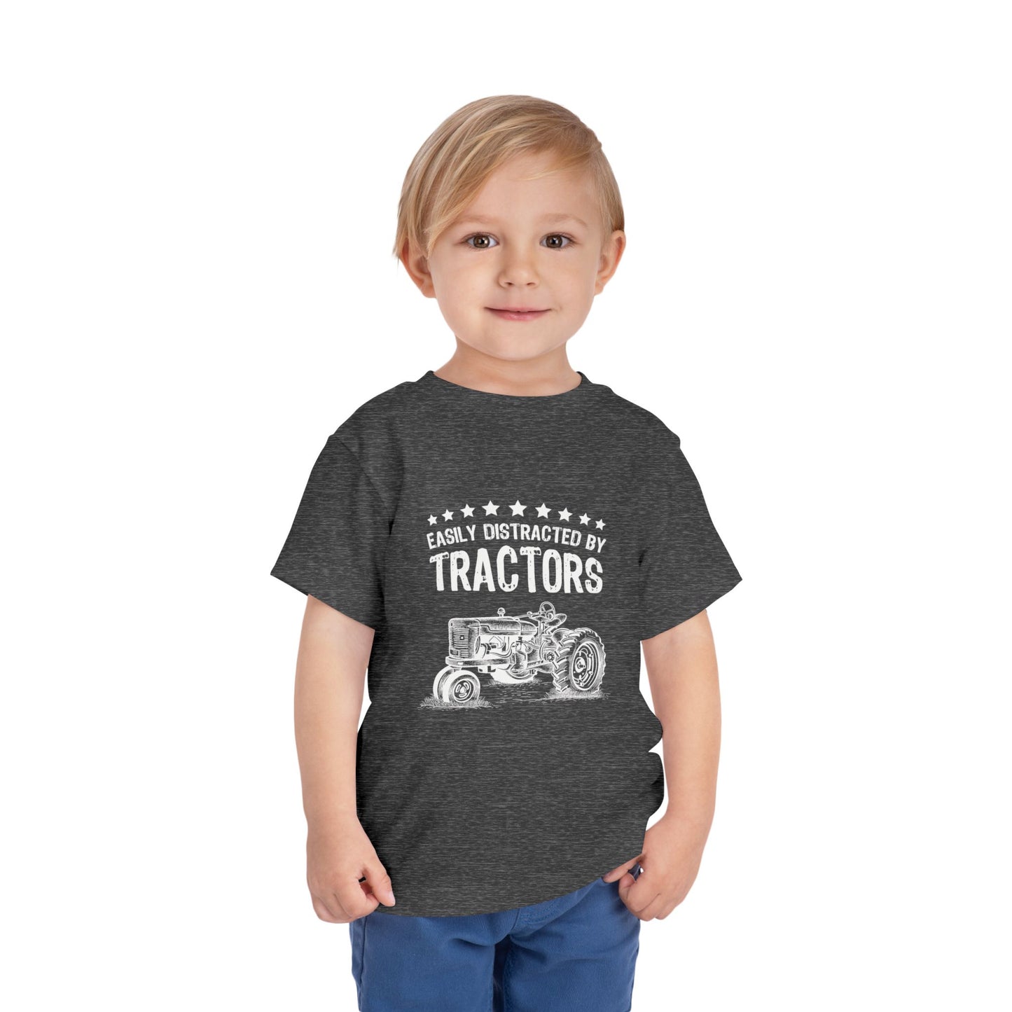 Easily Distracted by Tractors Toddler Tee, Cute Kids Shirt, Farm Theme Clothing, Tractor Lover Gift, Birthday Outfit, Playtime Tee