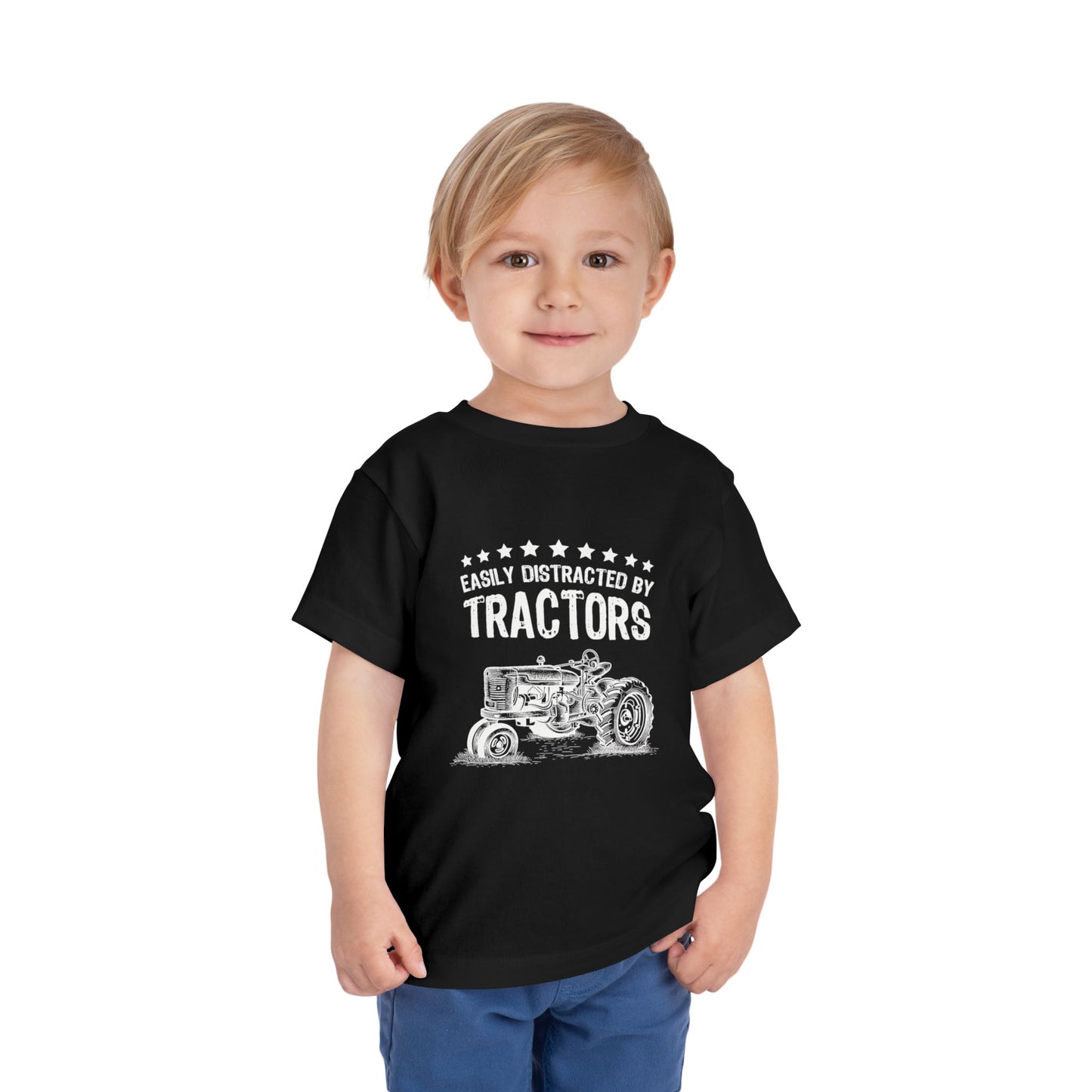 Easily Distracted by Tractors Toddler Tee, Cute Kids Shirt, Farm Theme Clothing, Tractor Lover Gift, Birthday Outfit, Playtime Tee