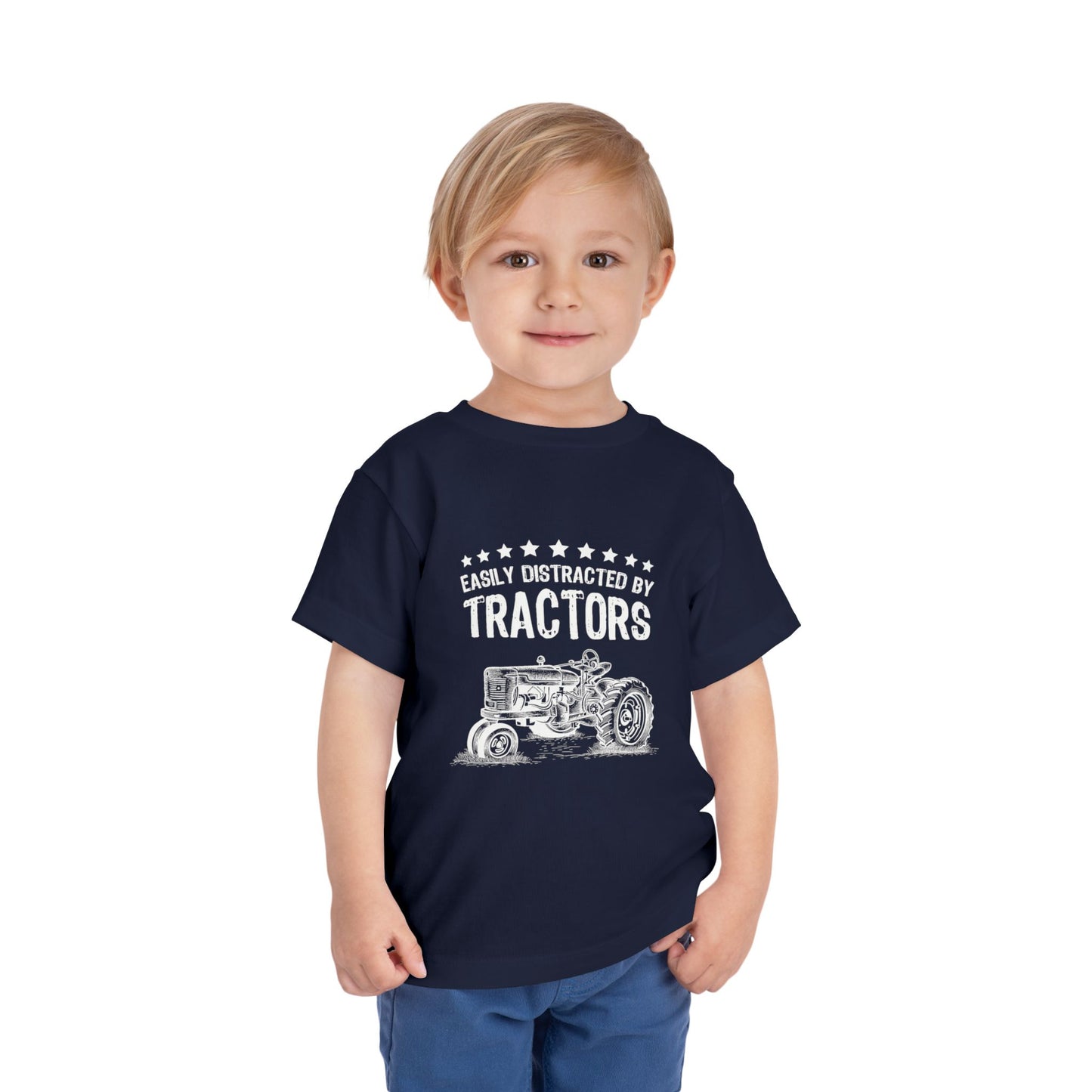 Easily Distracted by Tractors Toddler Tee, Cute Kids Shirt, Farm Theme Clothing, Tractor Lover Gift, Birthday Outfit, Playtime Tee