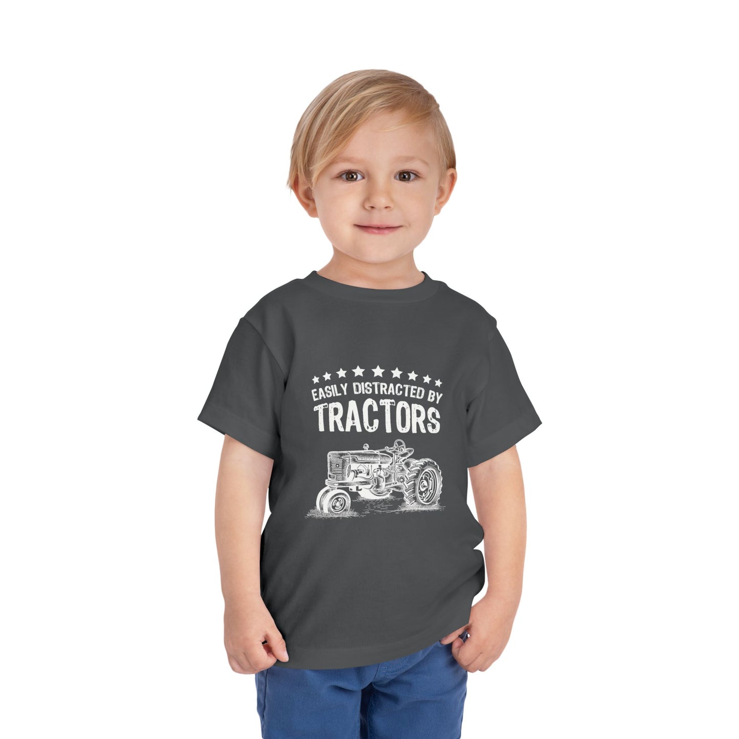 Easily Distracted by Tractors Toddler Tee, Cute Kids Shirt, Farm Theme Clothing, Tractor Lover Gift, Birthday Outfit, Playtime Tee