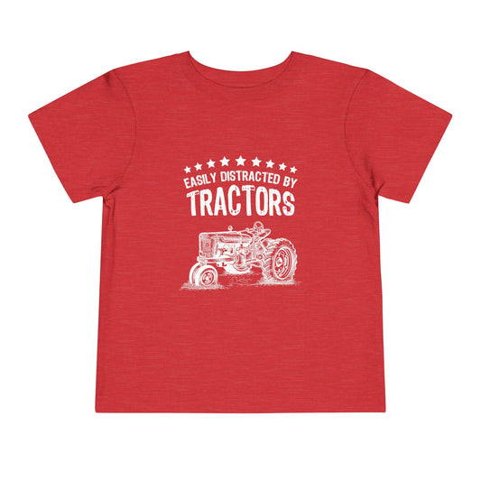 Easily Distracted by Tractors Toddler Tee, Cute Kids Shirt, Farm Theme Clothing, Tractor Lover Gift, Birthday Outfit, Playtime Tee